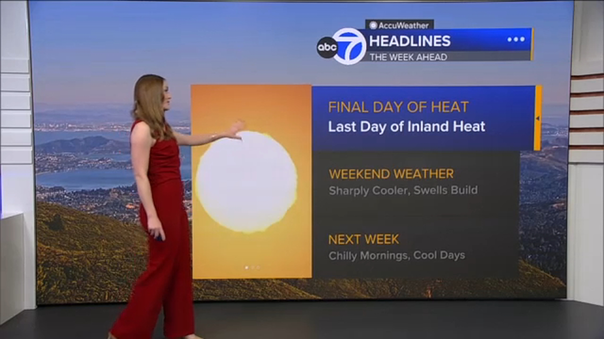 AccuWeather Forecast: Heat Advisory expires tonight; temps cool down into weekend
       — ABC 7 Bay Area, Napa Community news
