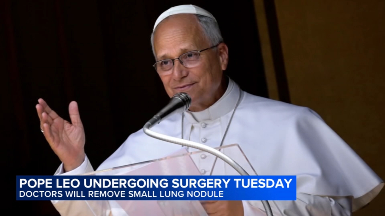 Pope Leo heads to hospital ahead of surgery to remove lung nodule

       — ABC 7 Bay Area, Napa Health news